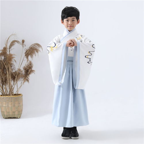 漢服男童兒童古裝中國風古代服裝國學服小書童六一兒童演出服漢服